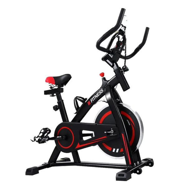 Spin Exercise Bike Flywheel Fitness Commercial Home Workout Gym Machine Bonus Phone Holder Black Deals499