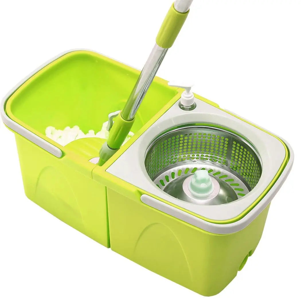 Spin Mop Bucket Set 360° Spinning Stainless Steel Rotating Wet Dry Microfiber AU Deals499