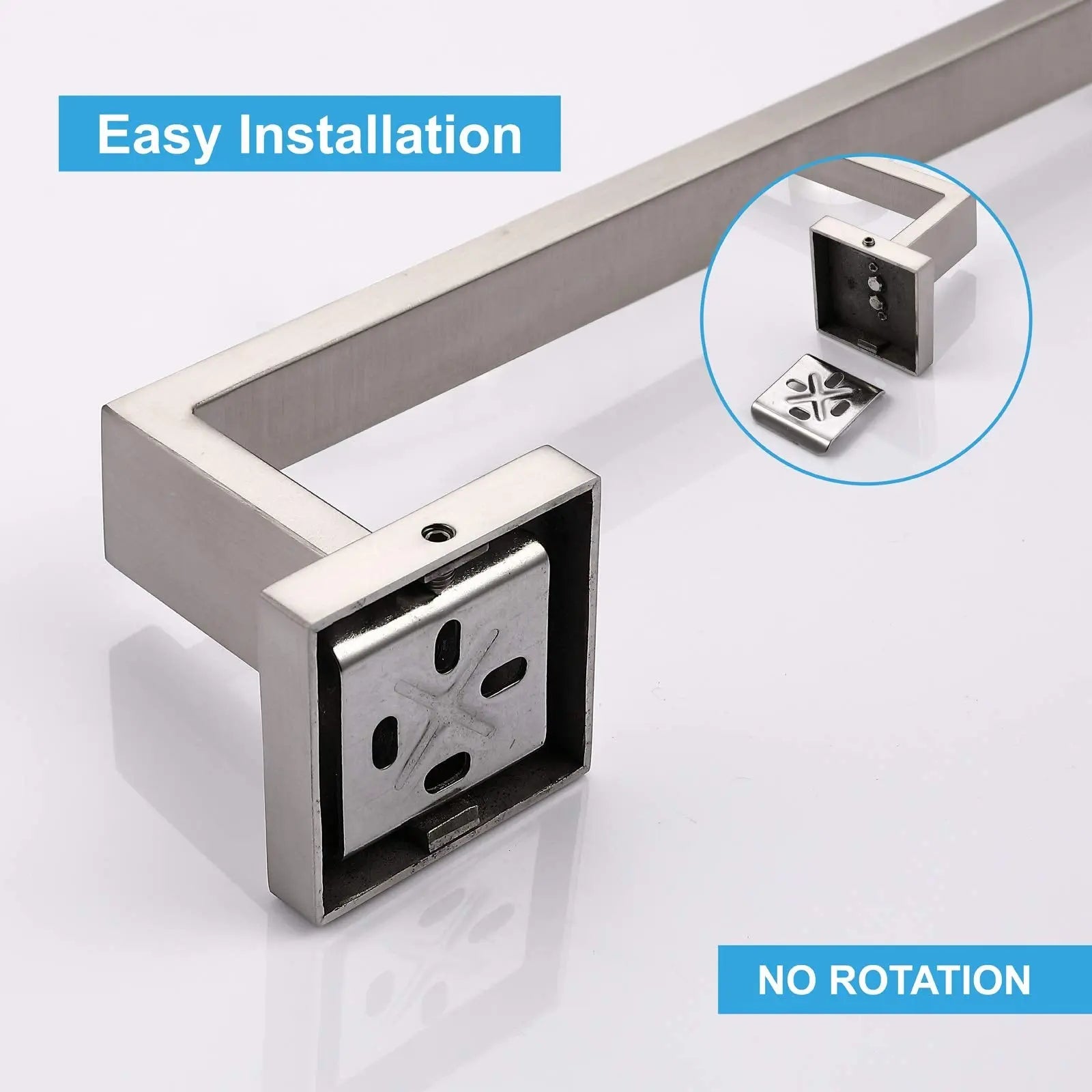 Square Hand Towel Holder Ring Wall Mounted Modern Towel Bar Bathroom Kitchen Deals499