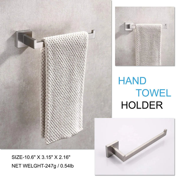 Square Hand Towel Holder Ring Wall Mounted Modern Towel Bar Bathroom Kitchen Deals499