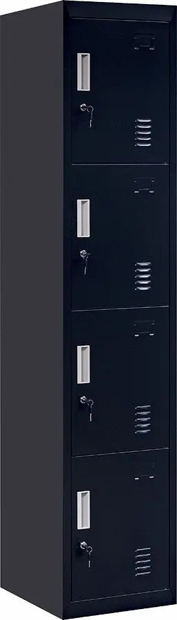 Standard Lock 4-Door Vertical Locker for Office Gym Shed School Home Storage Black Deals499