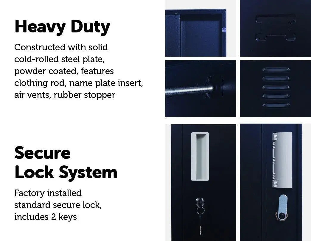 Standard Lock  One-Door Office Gym Shed Clothing Locker Cabinet Black Deals499
