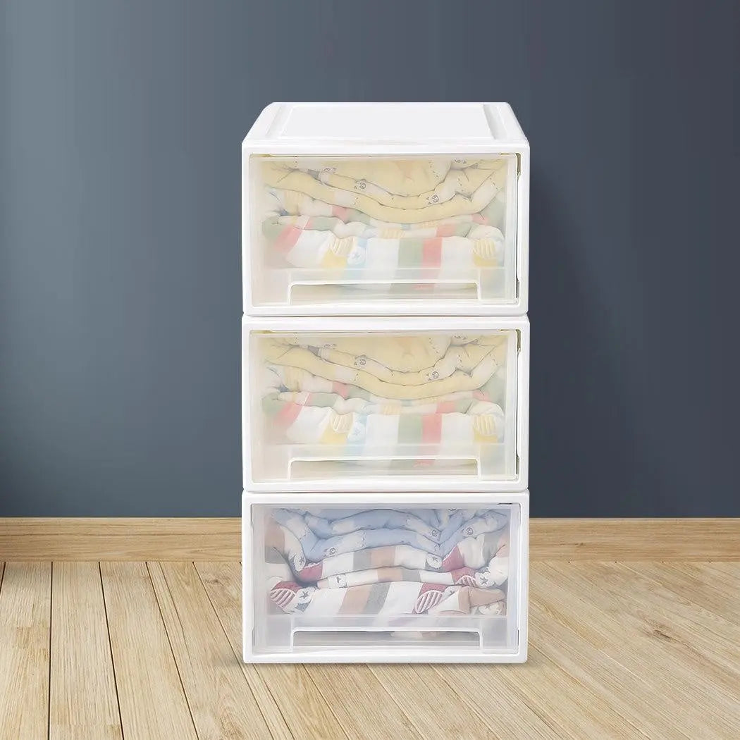 Storage  Drawers Set Cabinet Tools Organiser Box Chest Drawer Plastic Stackable Deals499