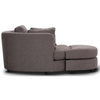 Sunshine Single Sofa Love Chair Fabric Swivel Armchair Ottoman Set - Grey Deals499