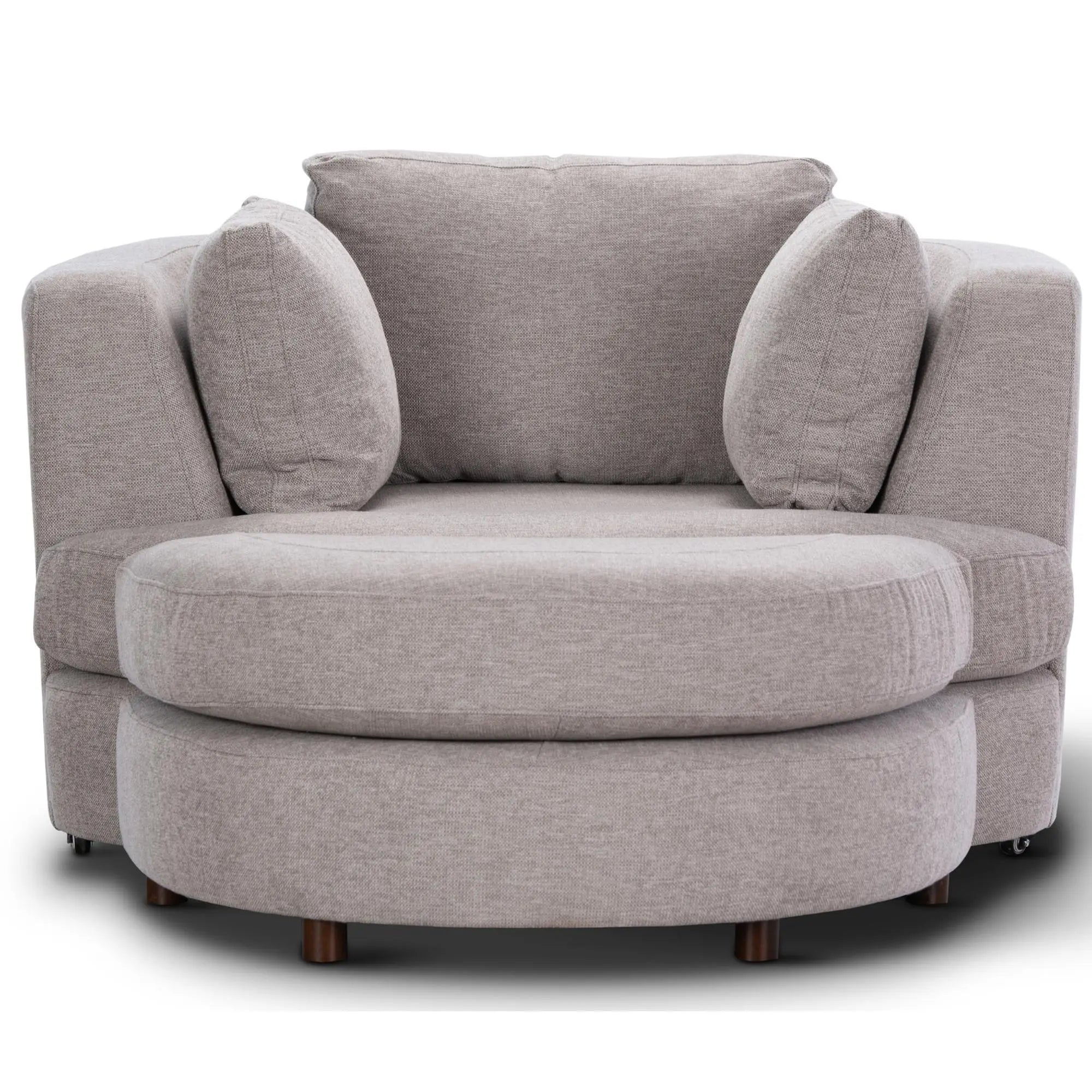 Sunshine Single Sofa Love Chair Fabric Swivel Armchair Ottoman Set - Steel Deals499