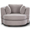 Sunshine Single Sofa Love Chair Fabric Swivel Armchair Ottoman Set - Steel Deals499