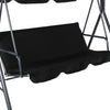 Swing Chair Hammock Outdoor Furniture Garden Canopy Cushion 3 Seater Seat Black Deals499
