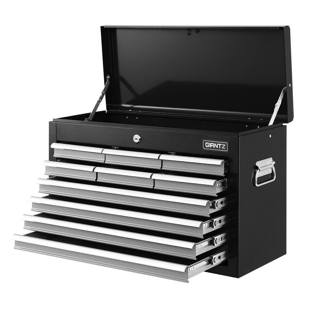 Giantz 10-Drawer Tool Box Chest Cabinet Garage Storage Toolbox Black Silver Deals499