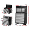 Giantz 17 Drawers Tool Box Trolley Chest Cabinet Cart Garage Mechanic Toolbox Black and Grey Deals499