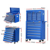Giantz 17 Drawers Tool Box Trolley Chest Cabinet Cart Garage Mechanic Toolbox Blue Deals499