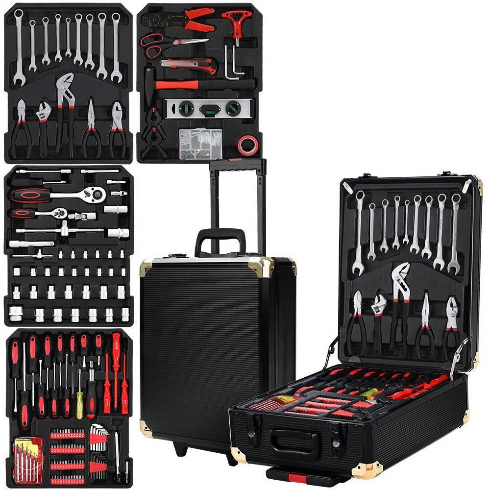 816pcs Tool Kit Trolley Case Mechanics Box Toolbox Portable DIY Set BK Deals499