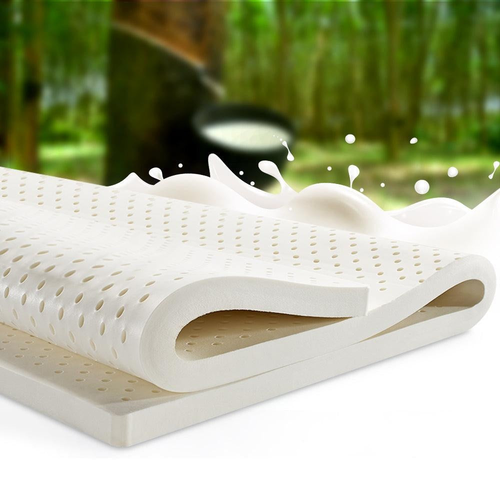 Giselle Bedding Pure Natural Latex Mattress Topper 7 Zone 5cm Double Giselle