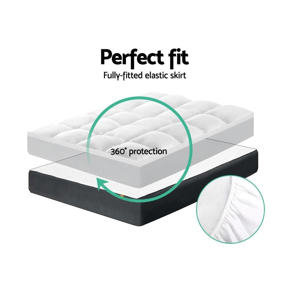 Giselle Double Mattress Topper Pillowtop 1000GSM Microfibre Filling Protector Giselle