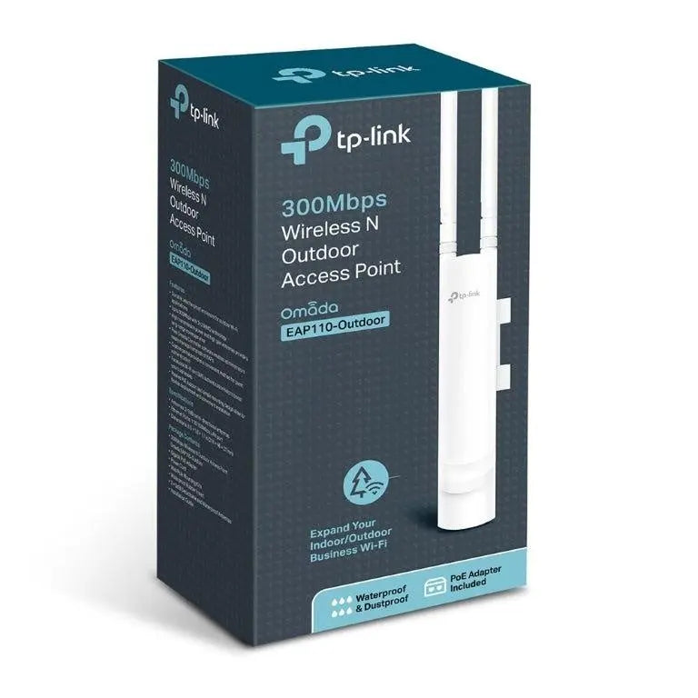 TP-LINK EAP110 Outdoor 300Mbps Wireless N Outdoor Access Point 1xRJ45 Passive PoE 2*5dBi External Omni waterproof Antenna Pole/Wall Mounting TP-LINK