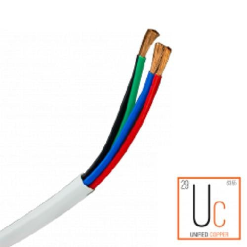 TRUAUDIO Unified Copper 16/4 audio cable, 16 AWG, 4 conductor, oxygen free copper, 500', white. TRUAUDIO