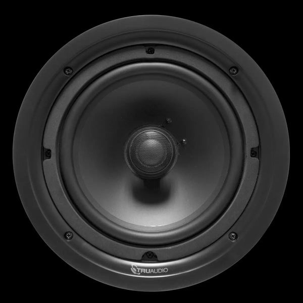 TRUAUDIO Phantom series, 2 way in-ceiling speaker, 6 1/2' injected poly woofer, 1' silk soft dome swivel tweeter TRUAUDIO