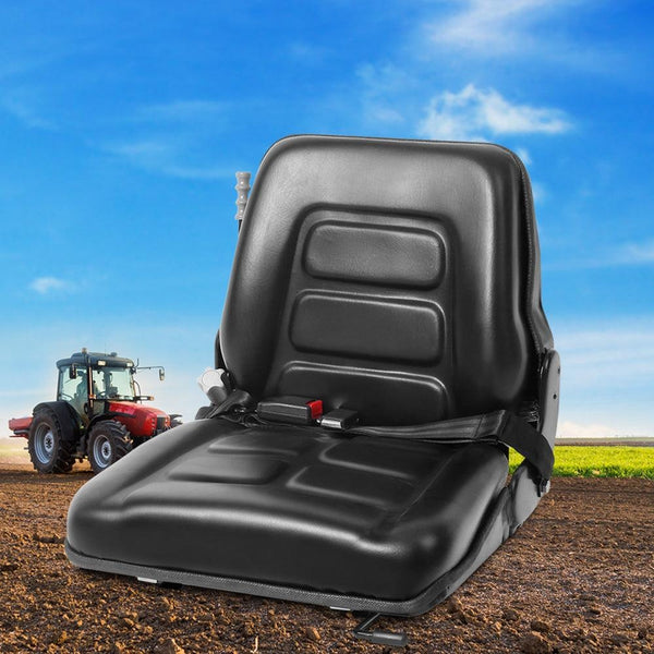 Giantz Universal Forklift Seat Tractor Excavator Truck Bobcat Leather Backrest Deals499