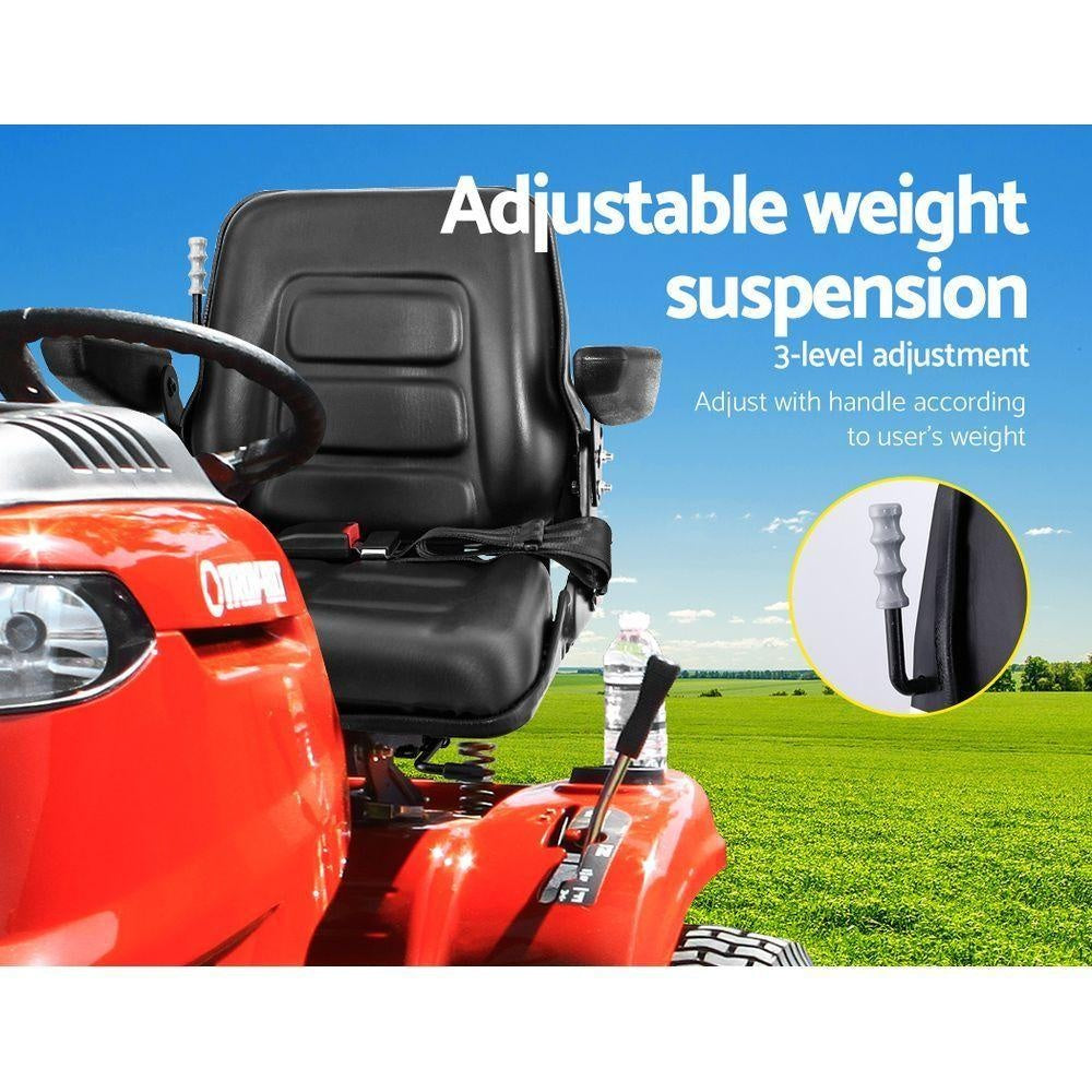 Giantz Tractor Seat with Armrest Forklift Excavator Bulldozer Universal Suspension Backrest Truck Chair black Deals499