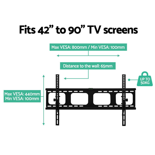 Artiss TV Wall Mount Bracket Tilt Flat Slim LED LCD Plasma 42 55 65 75 90 inch Deals499