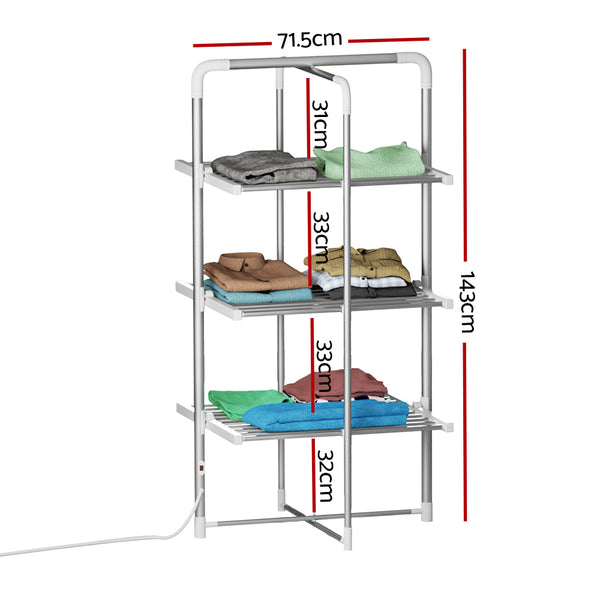 Devanti Electric Heated Towel Clothes Rail Rack Airer Dryer Warmer Stand 300W from Deals499 at Deals499