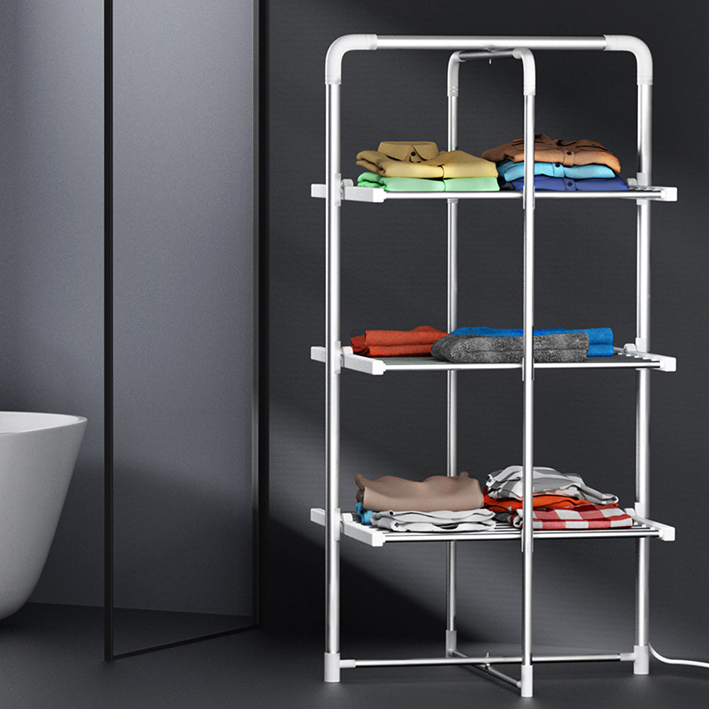 Devanti Electric Heated Towel Clothes Rail Rack Airer Dryer Warmer Stand 300W from Deals499 at Deals499