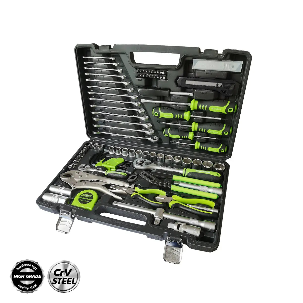Taipan 100PCE Home Auto Premium Quality Tool Set Case Chrome Vanadium Steel Deals499