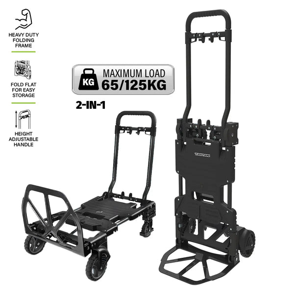 Taipan 65-125KG Foldable Trolley Cart Aluminium 2-In-1 Design Adjustable Deals499
