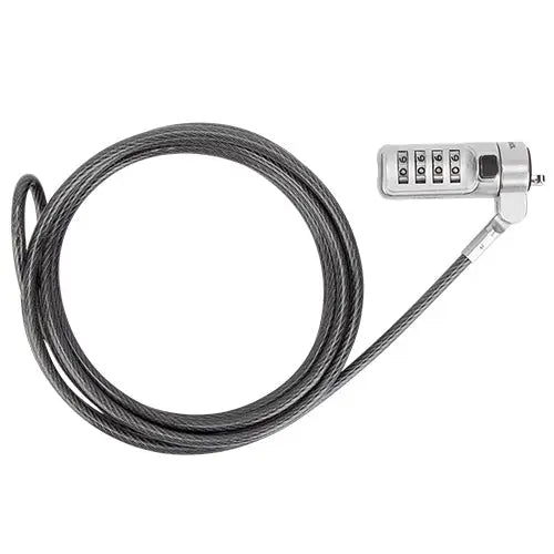 Targus DEFCONÂ® Trapezoid Serialized Combo Cable Lock with 6.5-Foot Stell Cable/Theft Prevention/Rotating Head - Black TARGUS