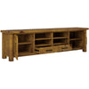 Teasel ETU Entertainment TV Unit 240cm 2 Drawer Solid Pine Wood - Rustic Oak Deals499