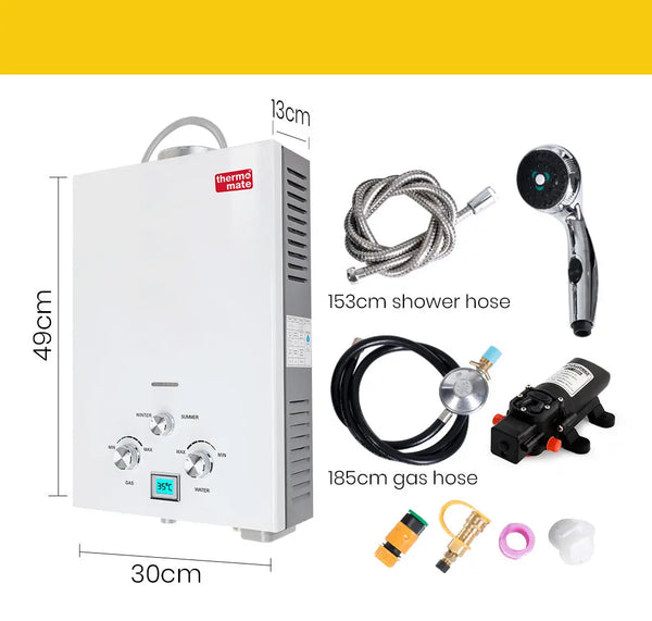 Thermomate Outdoor Water Heater Gas Camping Hot Portable Tankless Shower Pump Deals499