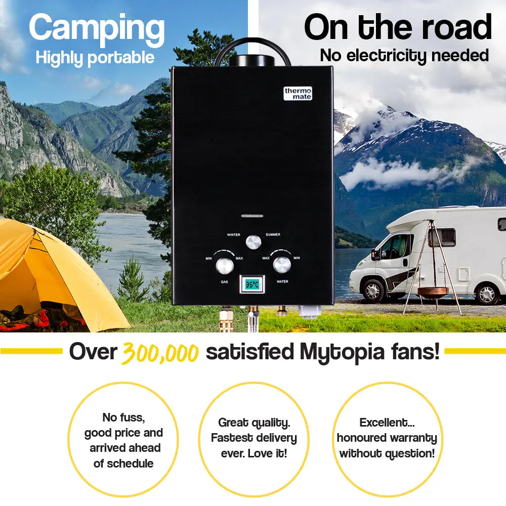 Thermomate Outdoor Water Heater Gas Camping Portable Tankless Hot Shower Deals499