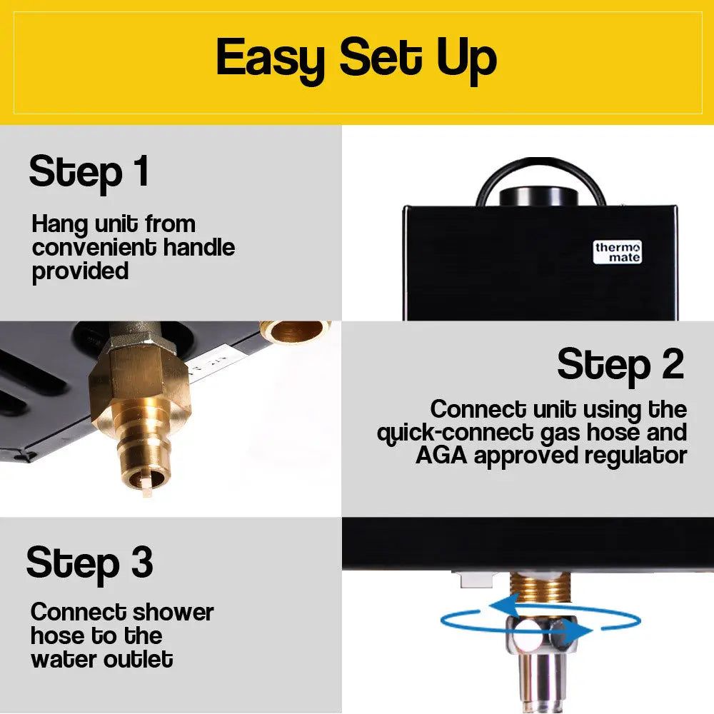 Thermomate Outdoor Water Heater Gas Camping Portable Tankless Hot Shower Deals499