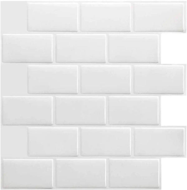 Tiles 3D Peel and Stick Wall Tile Hexagon White (30cm x 30cm x 10 sheets) Deals499