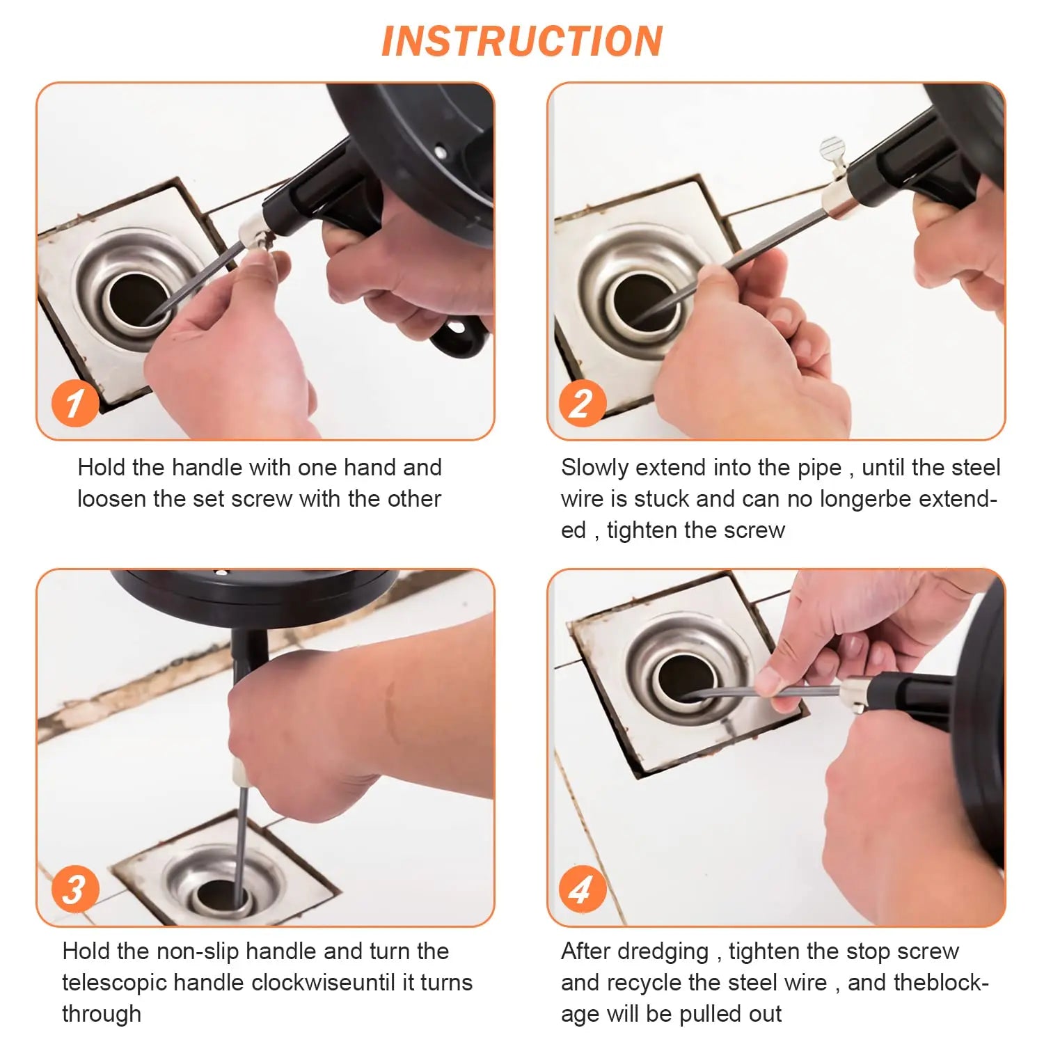 Toilet Drain Auger, 5m Kitchen and Bathroom Plumbing Clean Sinks Sewer Blockages Remover Deals499