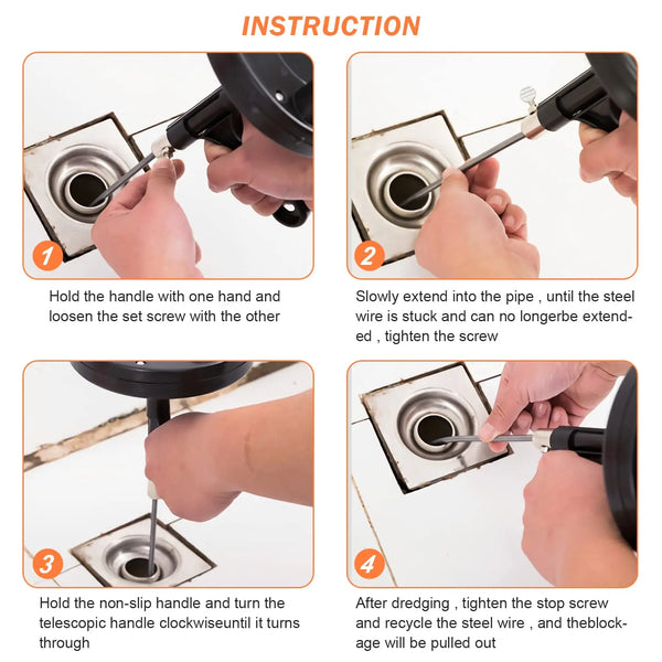 Toilet Drain Auger, 5m Kitchen and Bathroom Plumbing Clean Sinks Sewer Blockages Remover Deals499