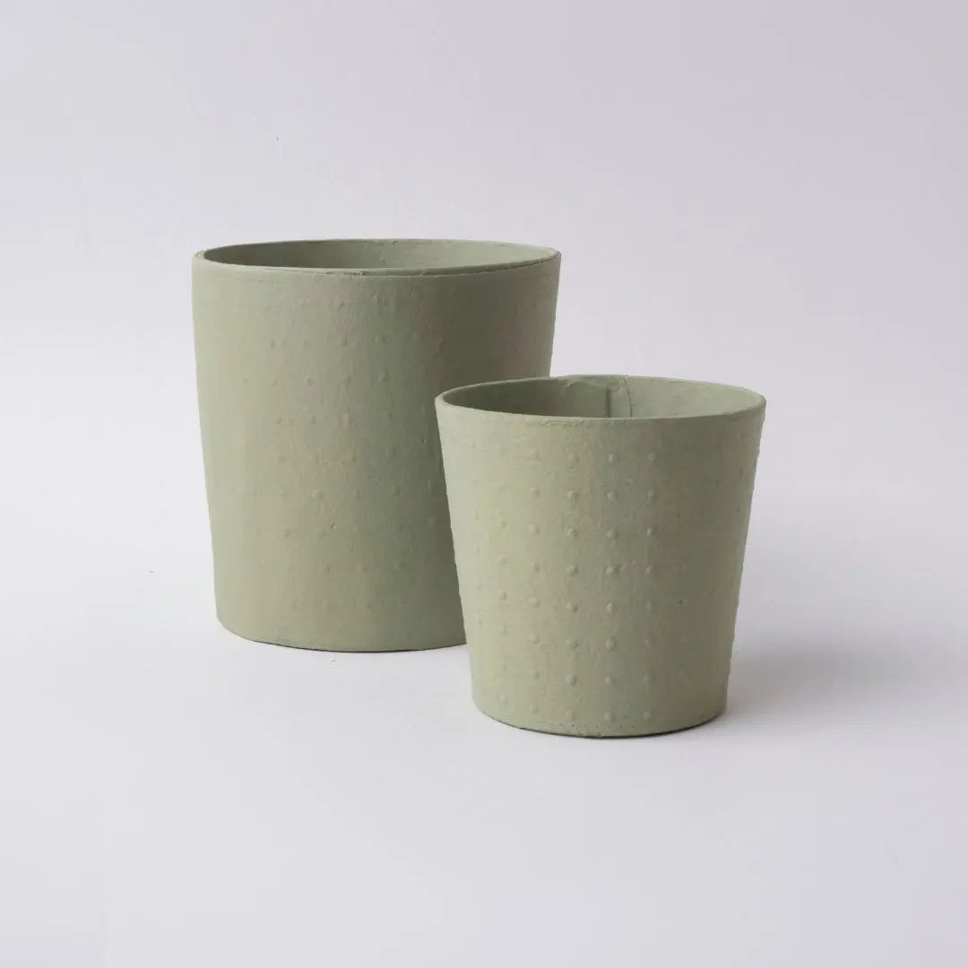 Tree Stripes Conical Pot Dotty - Sage Green (Small) Deals499