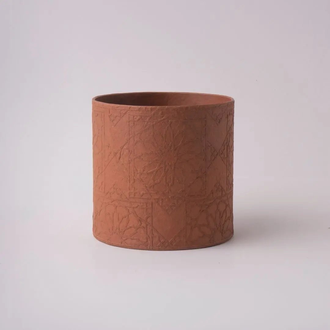 Tree Stripes Cylinder Pot Diwali - Caramel Cafe (Medium) Deals499