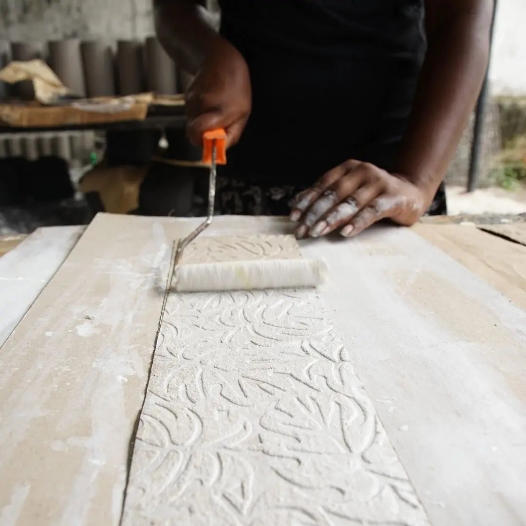 Tree Stripes Cylinder Pot Monstera - White (Medium) Deals499