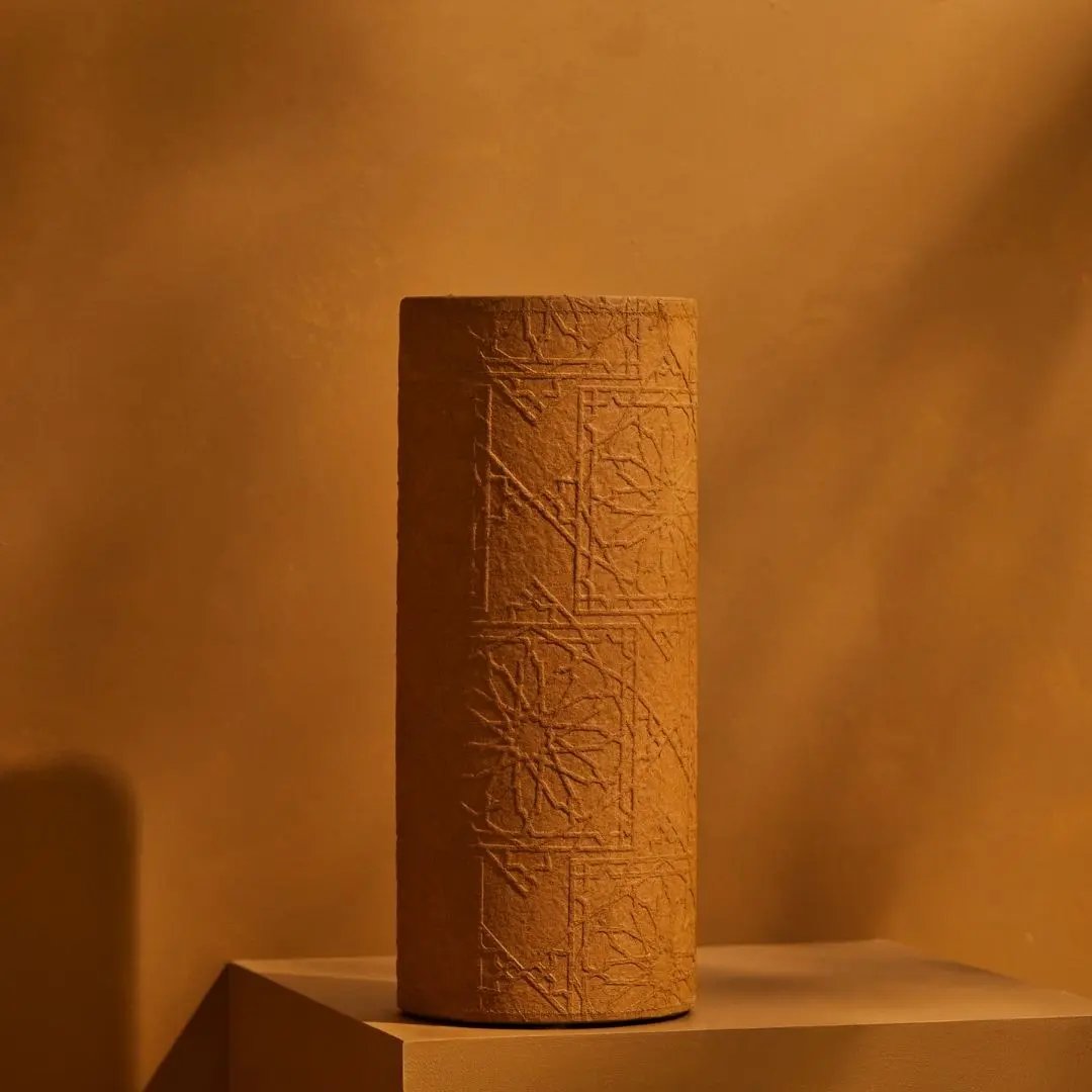 Tree Stripes Cylinder Vase Diwali - Ochre Deals499