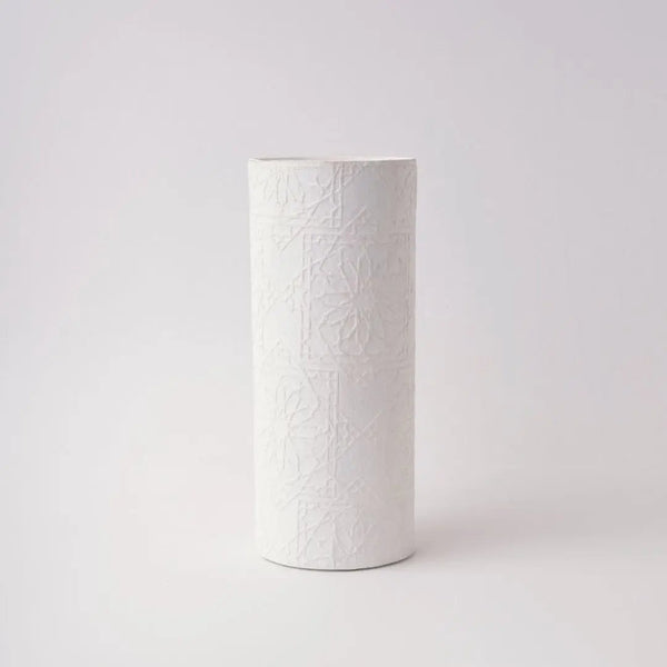 Tree Stripes Cylinder Vase Diwali - White Deals499