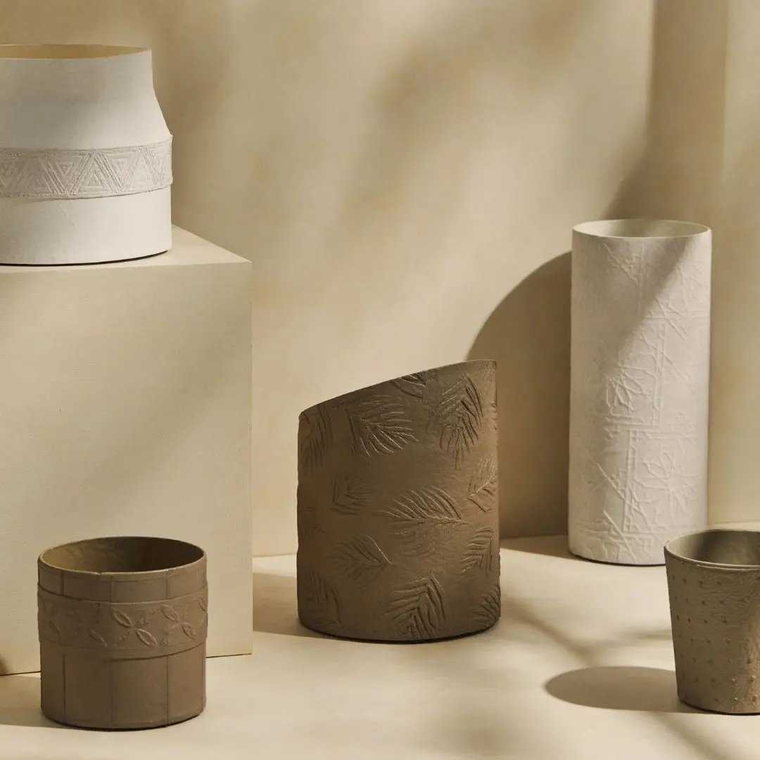 Tree Stripes Cylinder Vase Diwali - White Deals499