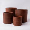 Tree Stripes Leather Look Cylinder Pot - Cognac (Extra Large) Deals499