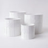 Tree Stripes Leather Look Cylinder Pot - White (Medium) Deals499