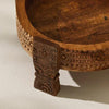 Tree Stripes Maala Hand Carved Chakki Accent Coffee Table (Natural) - Large Deals499