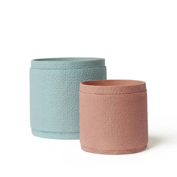 Tree Stripes Reef Design Pot in Almond Blue (Medium) Deals499