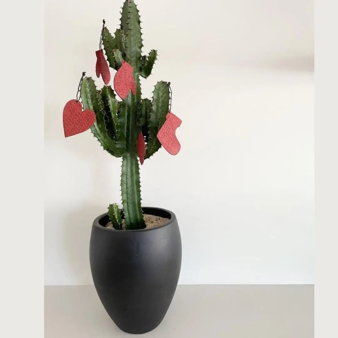 Tree Stripes Set of 12 Handmade Festive Christmas Ornaments in Dubai Red Deals499