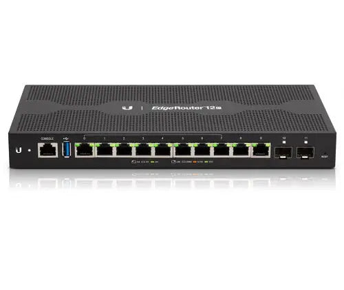 UBIQUITI EdgeRouter 12P - 10-Port Gigabit Router, 2 SFP Ports- 24v Passive PoE In and Out (All Ports) - 1GHz Quad Core Processor - 1GB RAM UBIQUITI