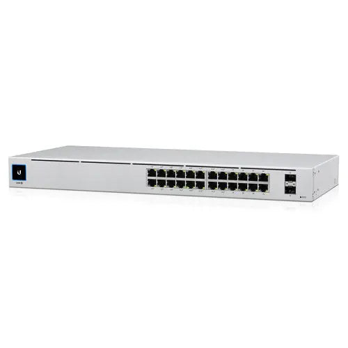 UBIQUITI UniFi 24 port Managed Gigabit Switch - 16x PoE+ Ports, 8x Gigabit Ethernet Ports, with 2xSFP - 120W - Touch Display - Fanless - GEN2 UBIQUITI