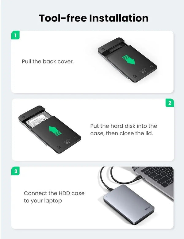 UGREEN 70498 USB C 2.5" Hard Drive Enclosure Deals499