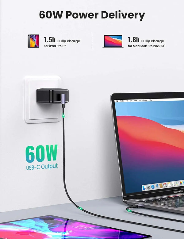 UGREEN 80714 USB-C 2.0 to Angle USB-C Cable Black 3M Deals499